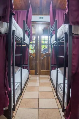 a room with four bunk beds on a bus at Gardens House, Airport Juan Santamaría, Alajuela, San José in Alajuela City