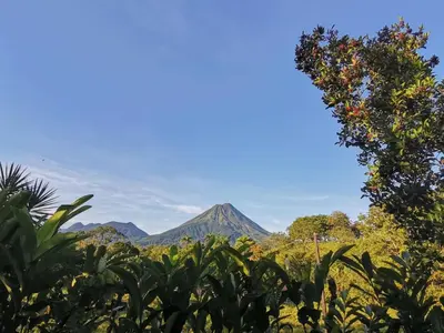 a view of mt kilimanjaro from a banana plantation at Casa de Campo La Guaria in Guaria