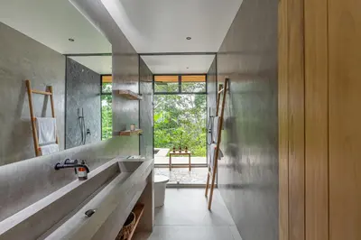 a bathroom with a sink and a mirror at Villa Lasai - Brand New Villa Luxury Villa in Carmen