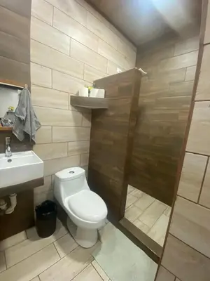 a bathroom with a toilet and a sink at Apartamento H Gonzalez 14 free Parking AC wifi in Alajuela City