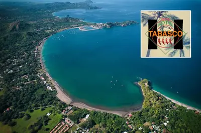 an aerial view of a island in the water at Hotel Tabasco in Playa Flamingo