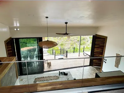 a large bathroom with a sink and a large window at Destino Hotel & Hot Springs - Lujoso hotel en Provincia Guanacaste, San Bernando de Bagaces, Bagaces in Bagaces