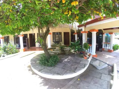 a building with a tree in front of it at Hotel Esperanza in Carrillo