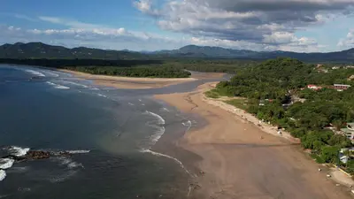 an aerial view of a beach and the ocean at Calle Cartagena 8C in Playa Danta