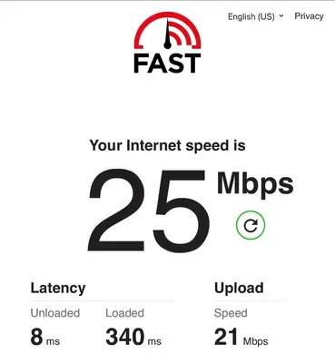 a screenshot of a cell phone with the number of fps at Tourquesa Excellent WiFi Private in Liberia