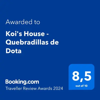a screenshot of a cell phone with the text awarded to kots houseuc at Koi's House - Quebradillas de Dota in Santa María