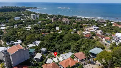an aerial view of a city and the ocean at L'Avventura in Tamarindo