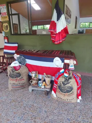 a room with a bed and a table and chairs at Alisson Hotel y Restaurant in Monteverde Costa Rica