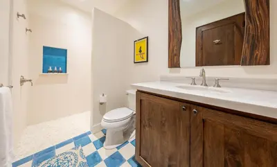 a bathroom with a toilet and a sink at Plaza Mercado 24 At Las Catalinas in Playa Danta