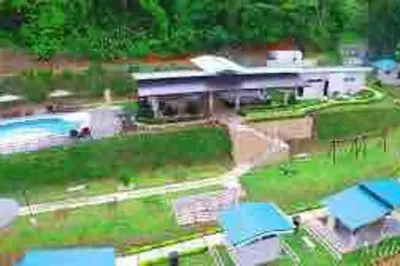 an aerial view of a house with a swimming pool at Casa Encanto Luz del Mar, Con Piscina Privada in Herradura