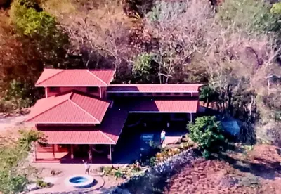 an overhead view of a house with red roofs at PACIFIC VISTA, Panoramic Beach & Ocean Views in Sámara