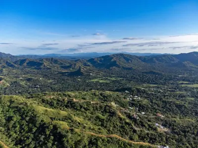 an aerial view of a valley with mountains at Beautiful House with Sweeping Ocean Views, Modern Design, and a Private Infinity Pool in Potrero