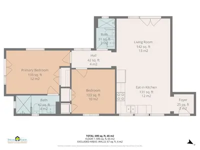 a floor plan of a house at Beautiful Mediterranean-Style Penthouse with an Oceanview Balcony in Playa Danta