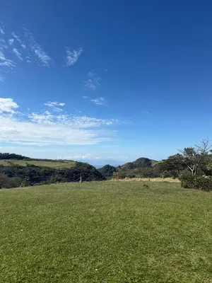 a field with green grass and a blue sky at Campo Azul #3 - Monteverde in Monteverde Costa Rica