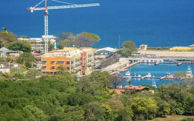 a view of a marina with boats in the water at Casa Del Mar - 4 Br House In Flamingo in Playa Flamingo