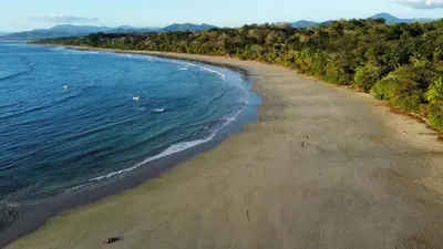 an aerial view of a beach next to the ocean at Casa Mar 1 Manzanillo St Teresa in Boca de Ario